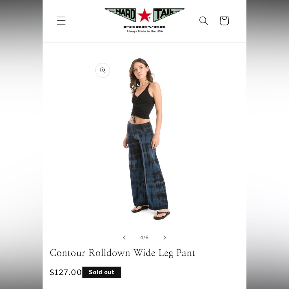 LIKE NEW! Worn once! Women's HARD TAIL Tie-Dye Wide Leg Pants